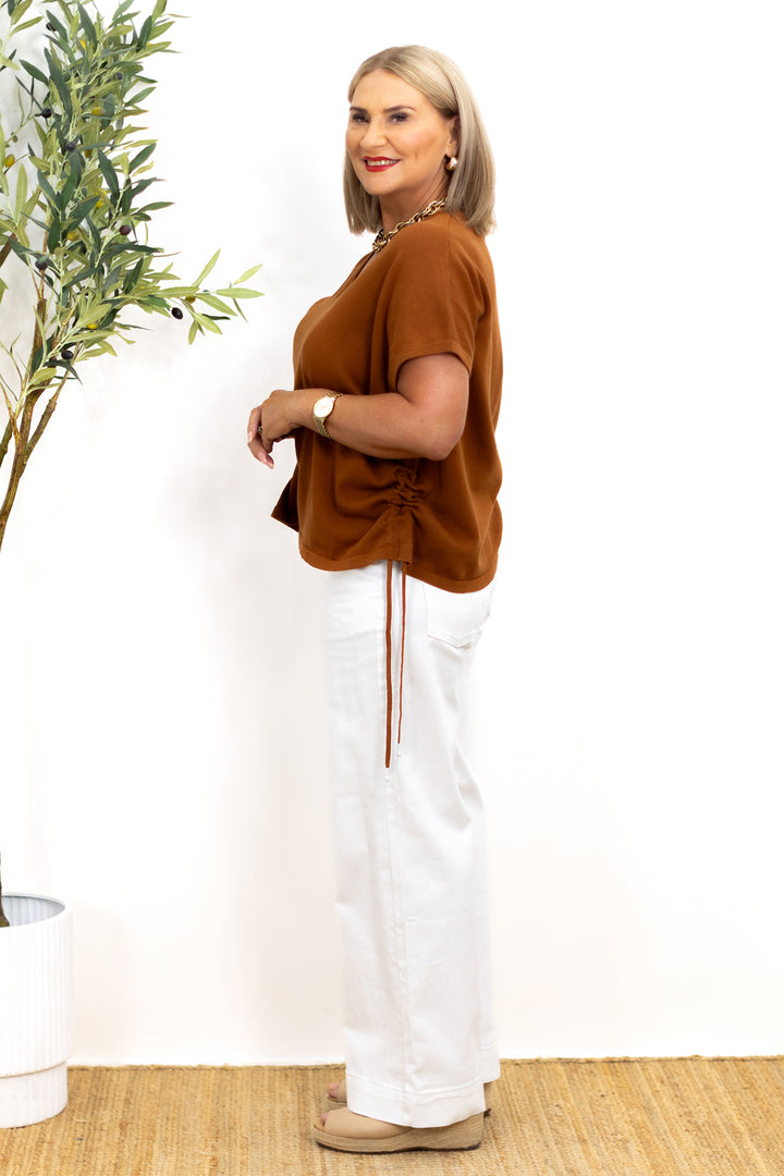 Harmony Tie Knit Top | TAN