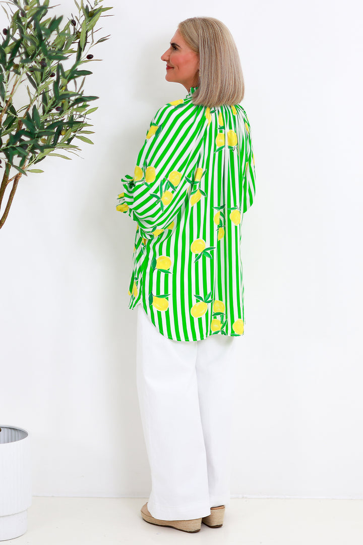 Lemon Print Shirt | Green