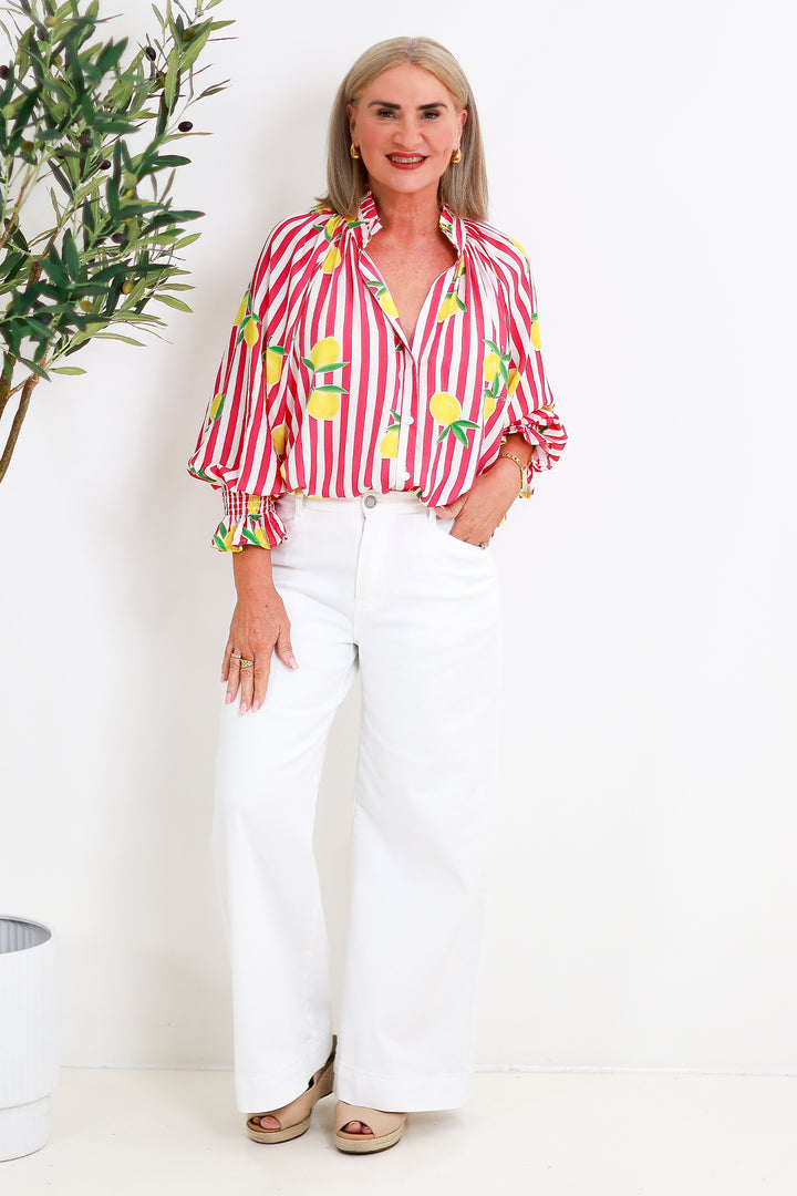 Lemon Print Shirt | Cherry