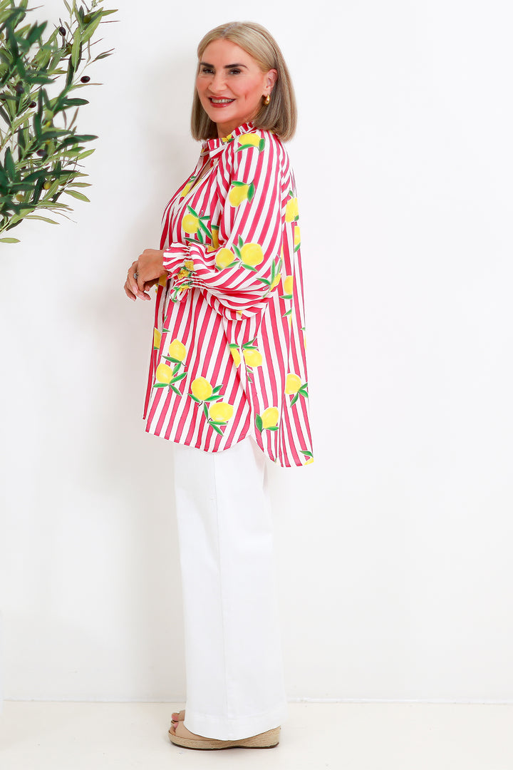 Lemon Print Shirt | Cherry