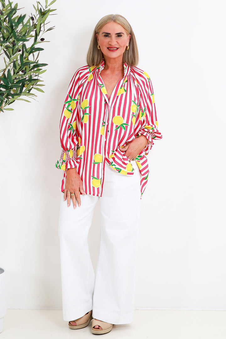 Lemon Print Shirt | Cherry