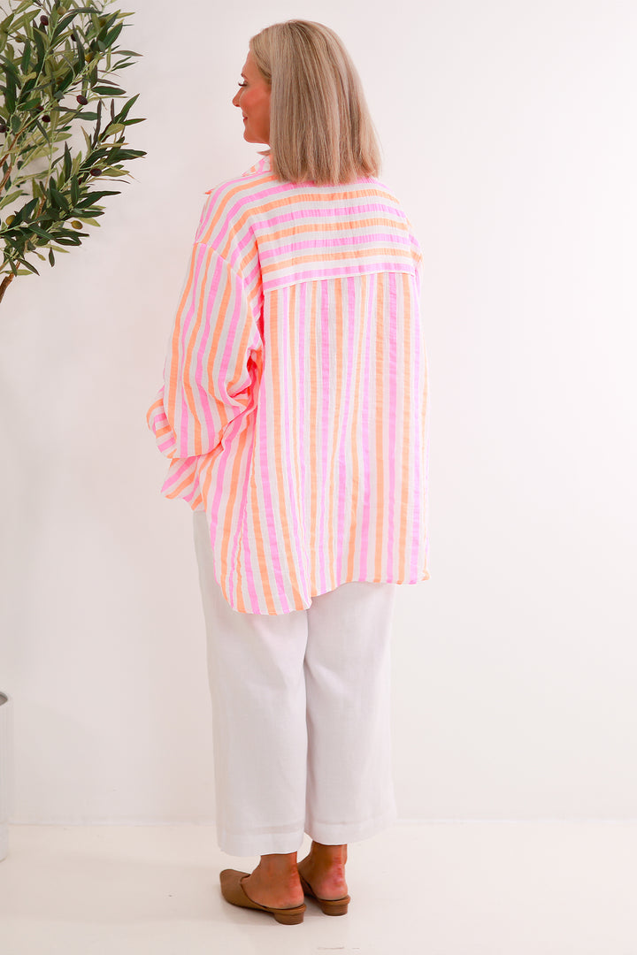 Chilax Relaxed Shirt | Neon PINK & CITRUS