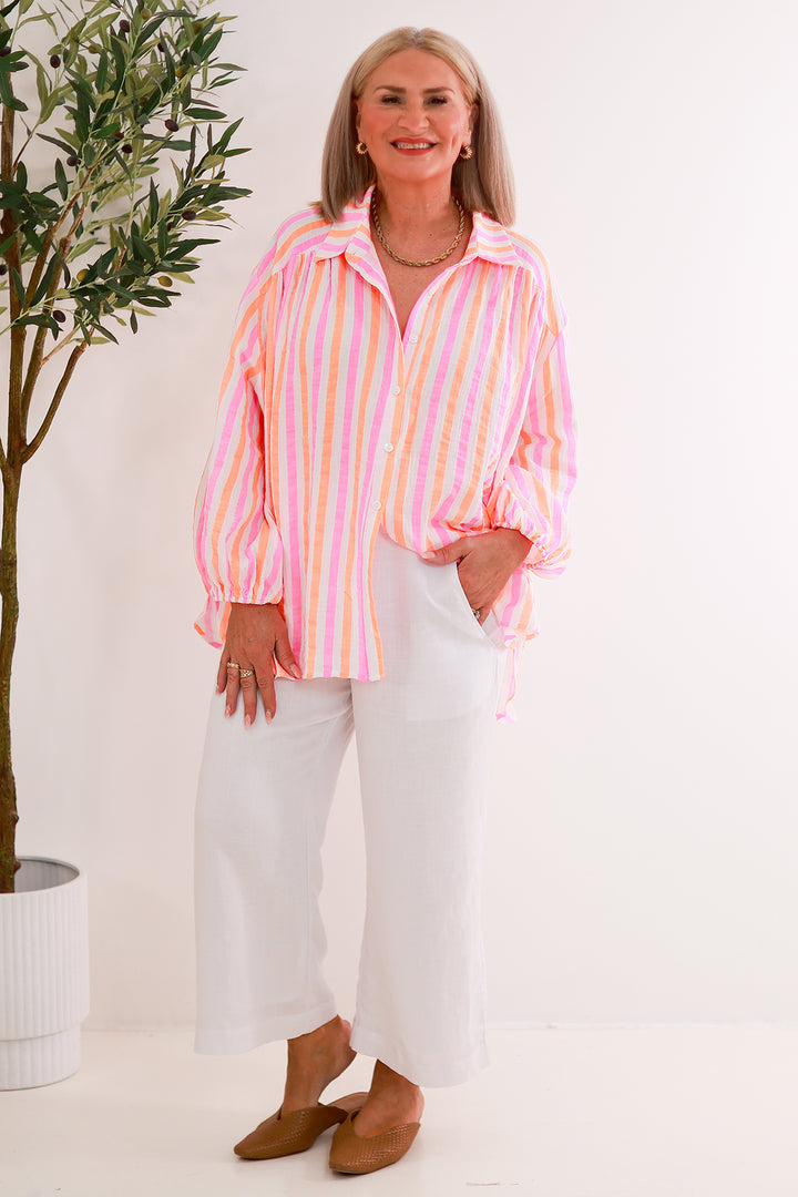 Chilax Relaxed Shirt | Neon PINK & CITRUS