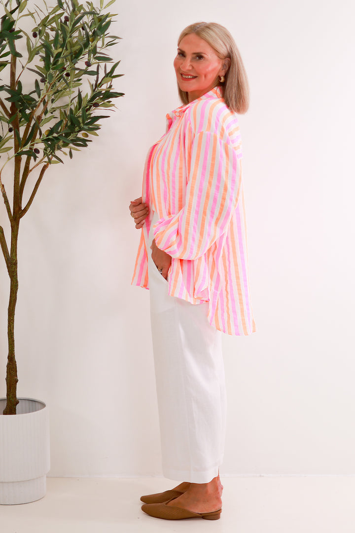 Chilax Relaxed Shirt | Neon PINK & CITRUS