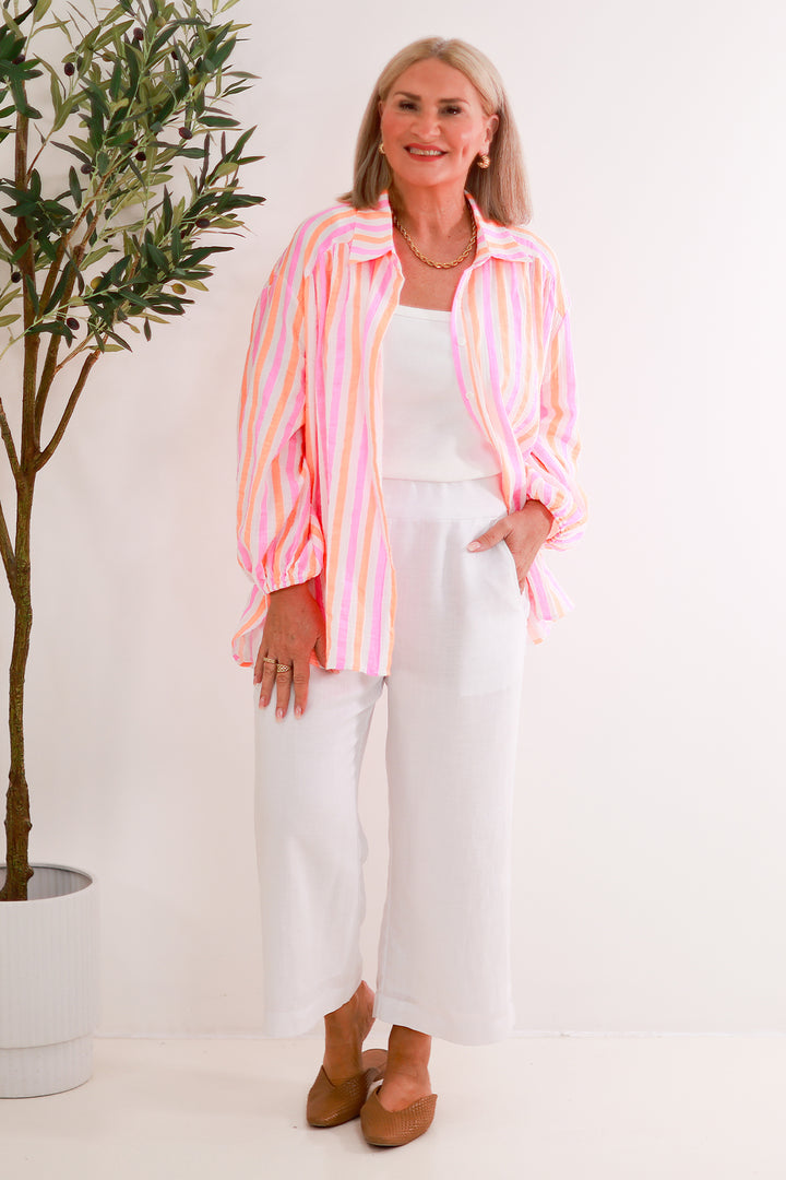 Chilax Relaxed Shirt | Neon PINK & CITRUS