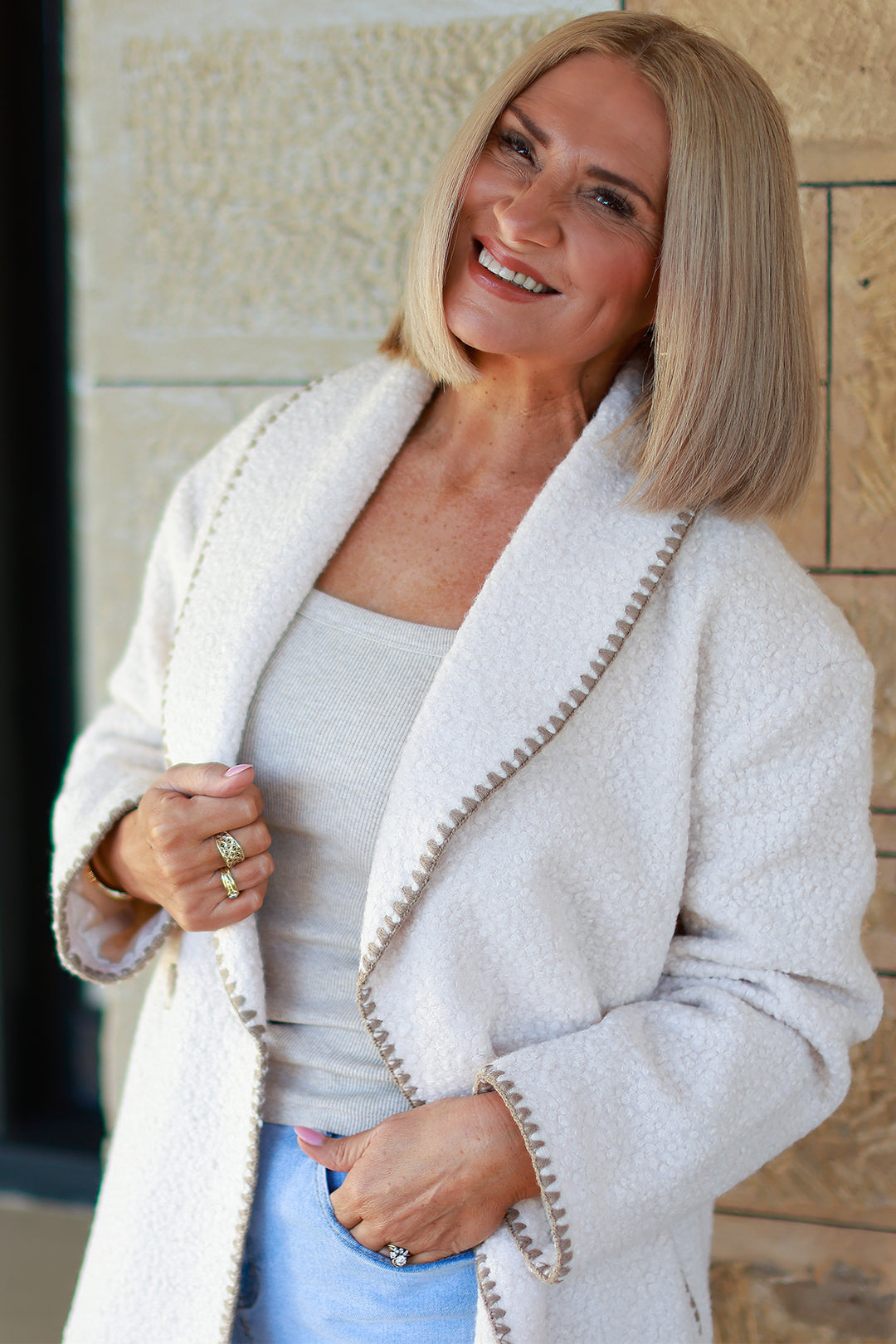 Georgia Boucl'e Coatagin | CREAM