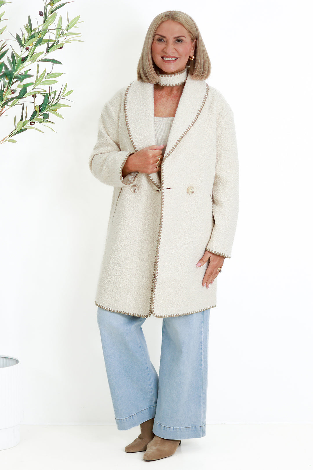 Georgia Boucl'e Coatagin | CREAM