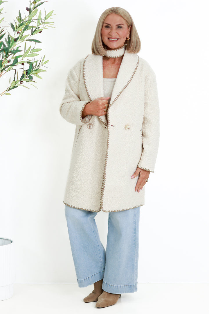 Georgia Boucl'e Coatagin | CREAM