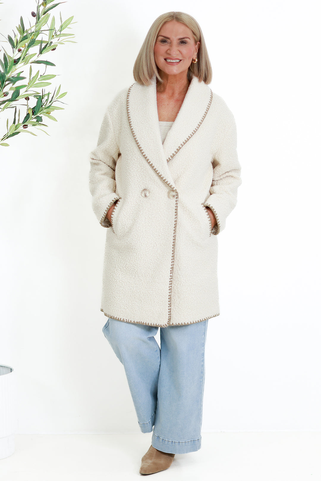 Georgia Boucl'e Coatagin | CREAM