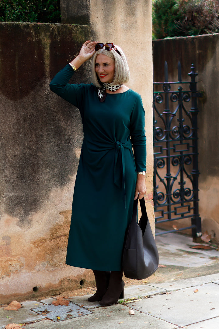 Alanah Tie Dress L/S | GREEN