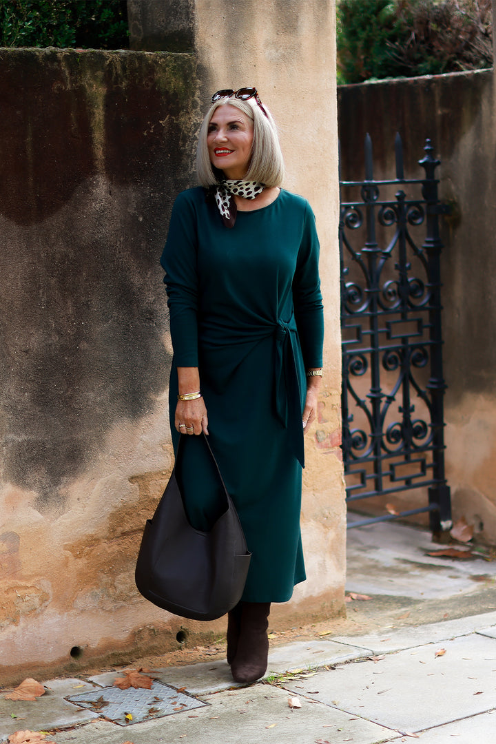 Alanah Tie Dress L/S | GREEN