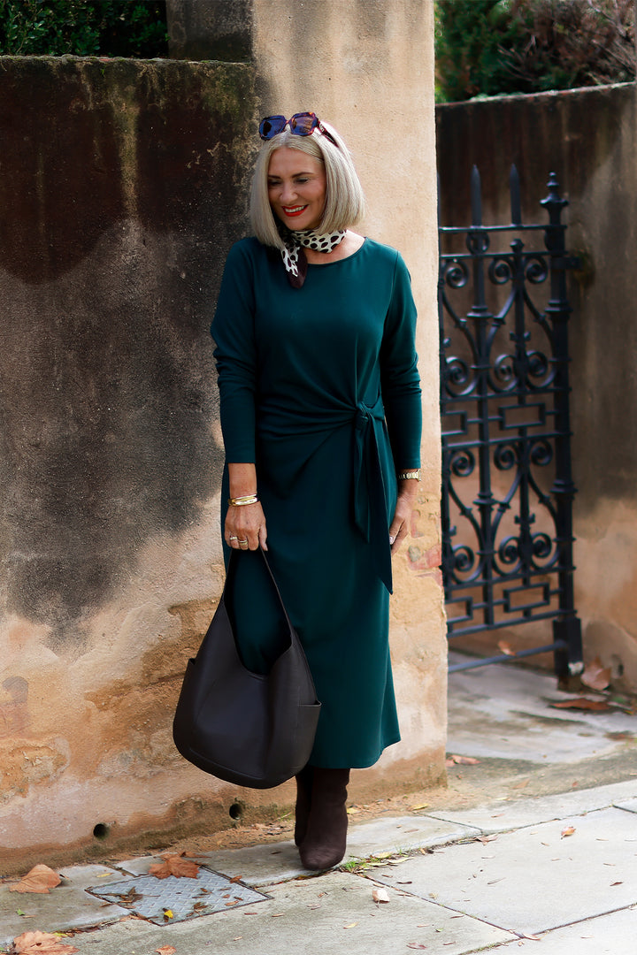 Alanah Tie Dress L/S | GREEN