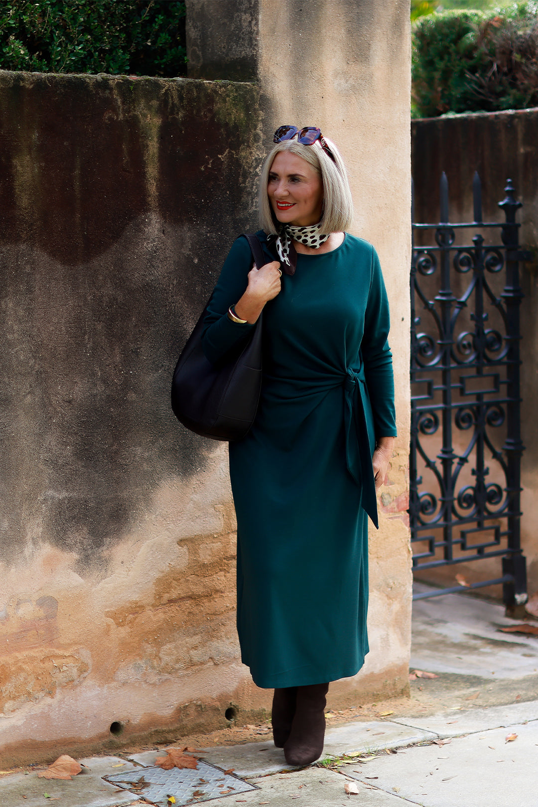 Alanah Tie Dress L/S | GREEN