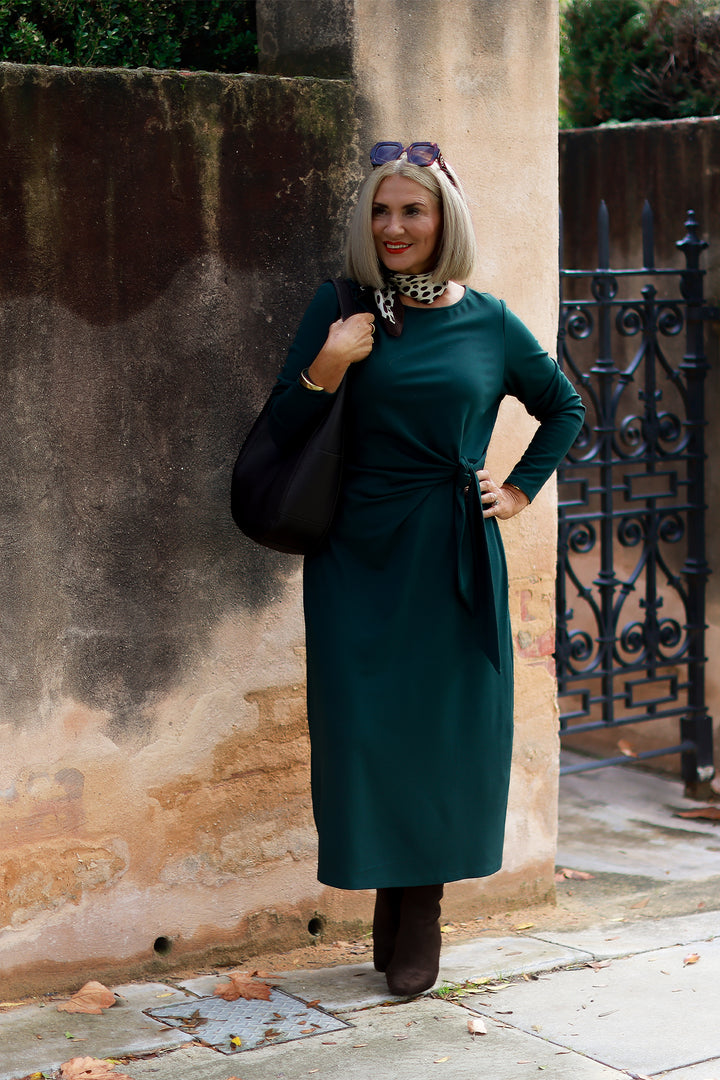 Alanah Tie Dress L/S | GREEN