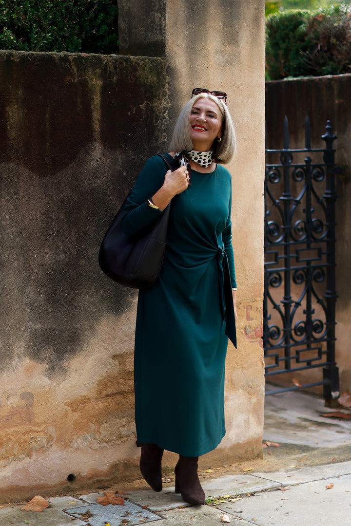 Alanah Tie Dress L/S | GREEN