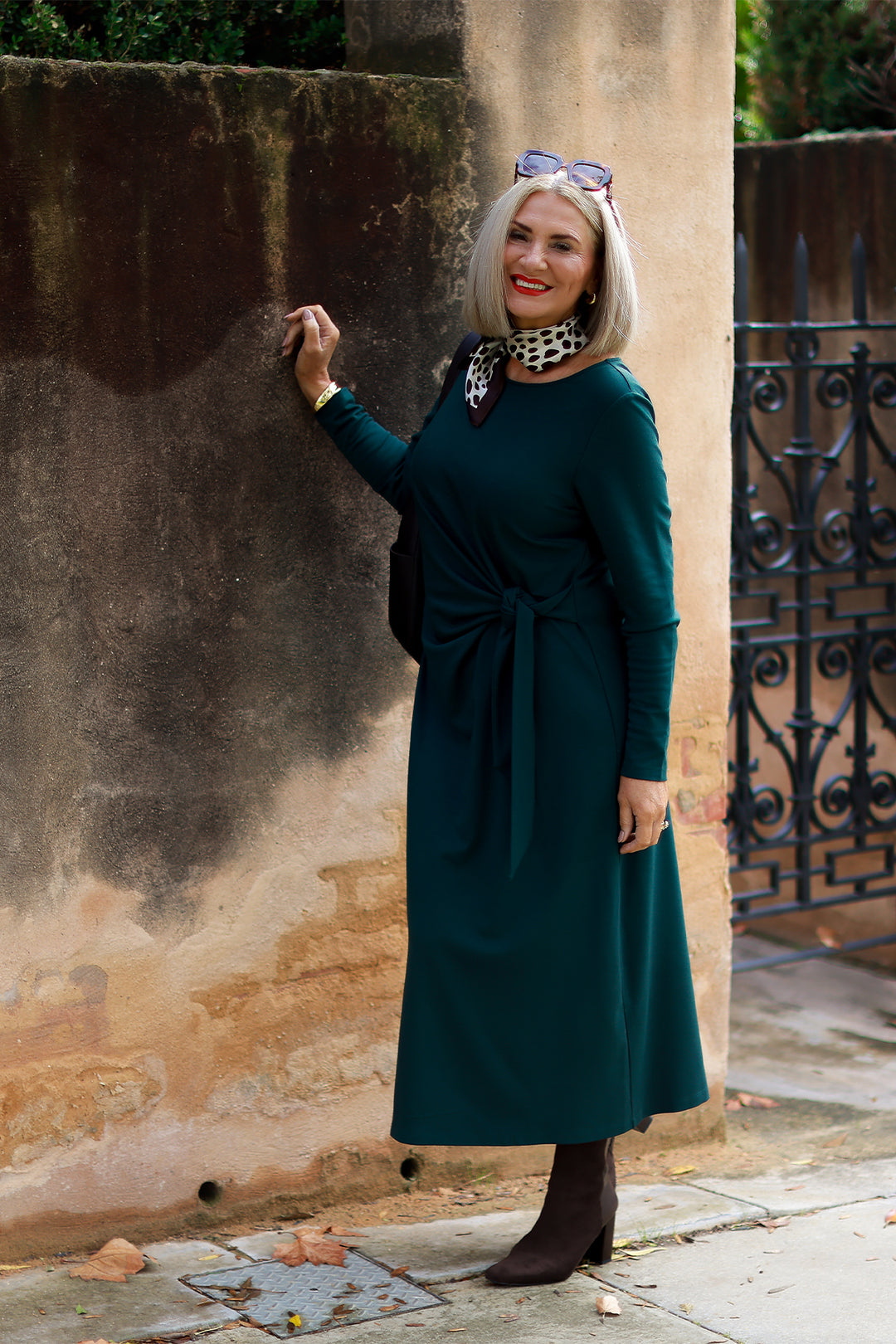 Alanah Tie Dress L/S | GREEN