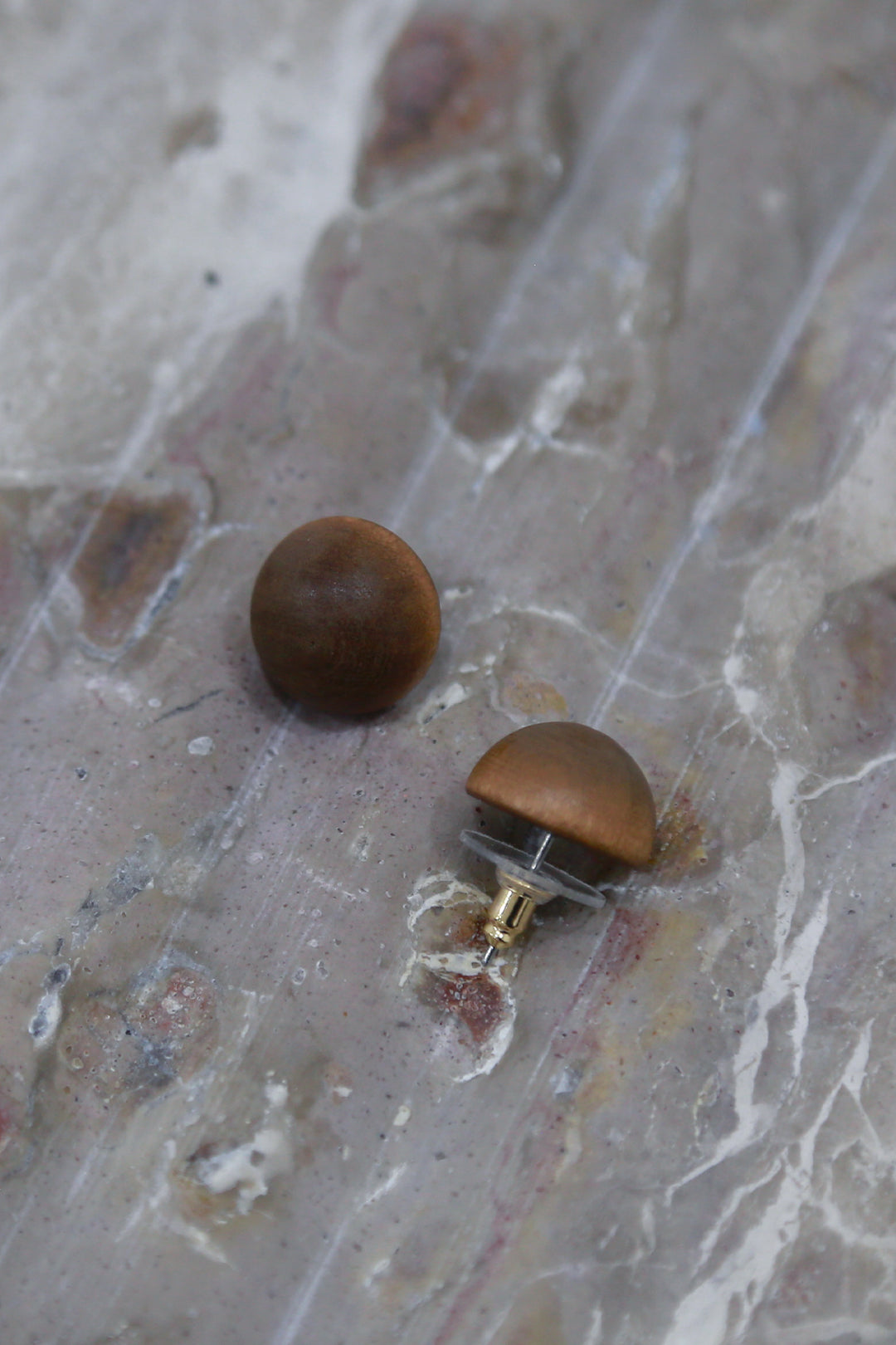 Spot The Dot Earrings in Dark Wood Spot The Dot Earrings in Dark Wood