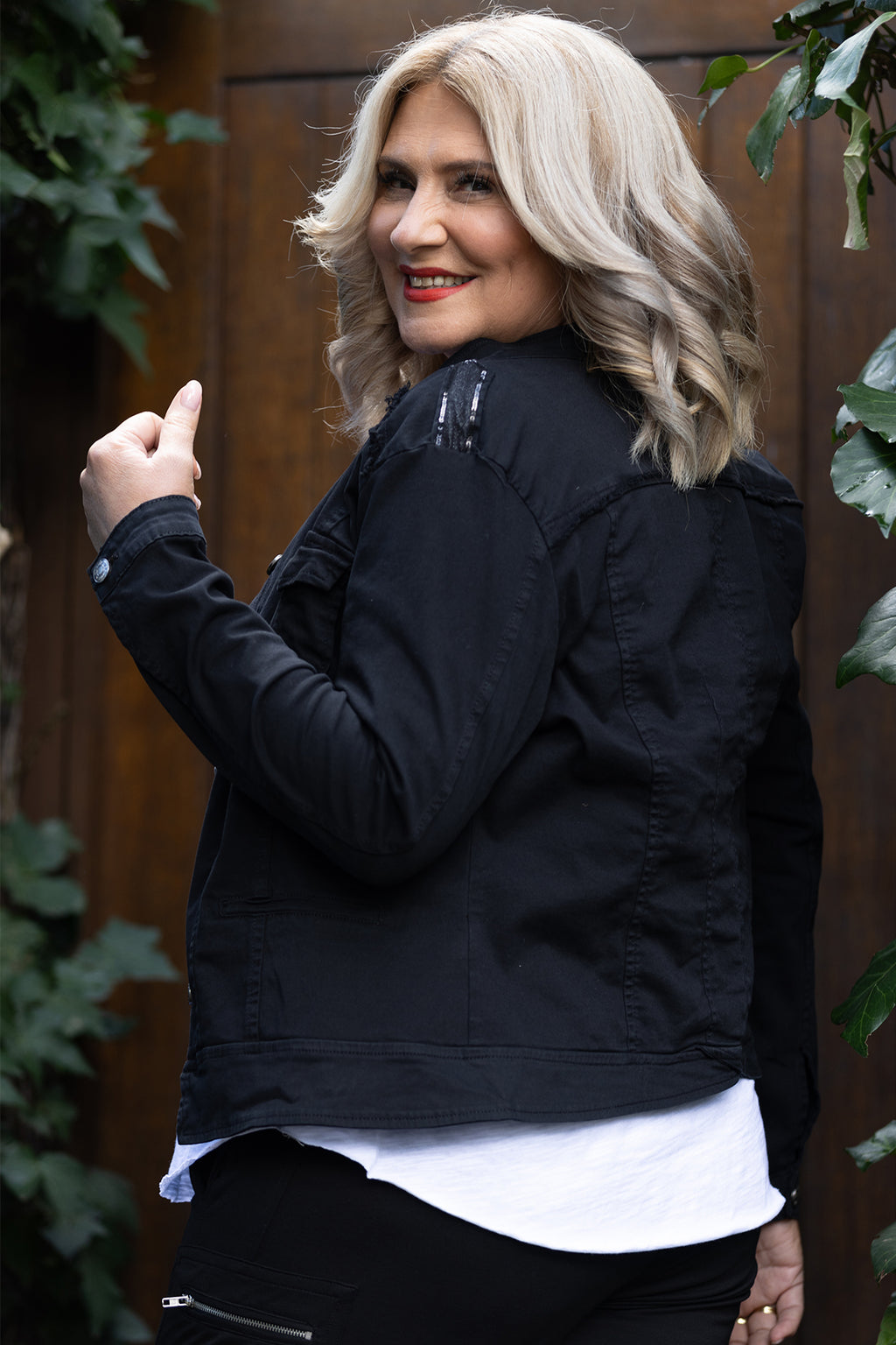 Harper Stretch Denim Jacket | Black