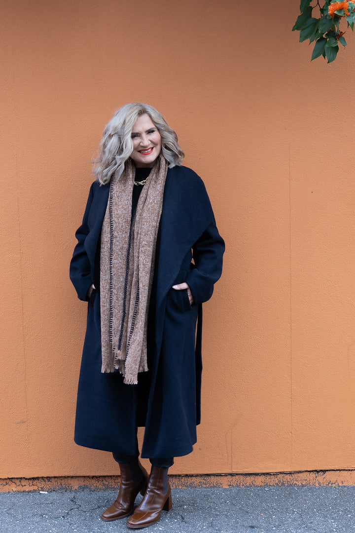 Lourdes Wrap Coat | Ink Black