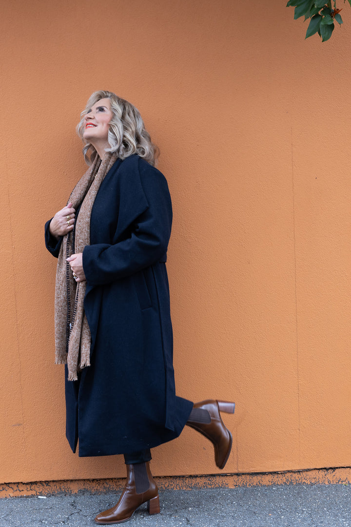 Lourdes Wrap Coat | Ink Black