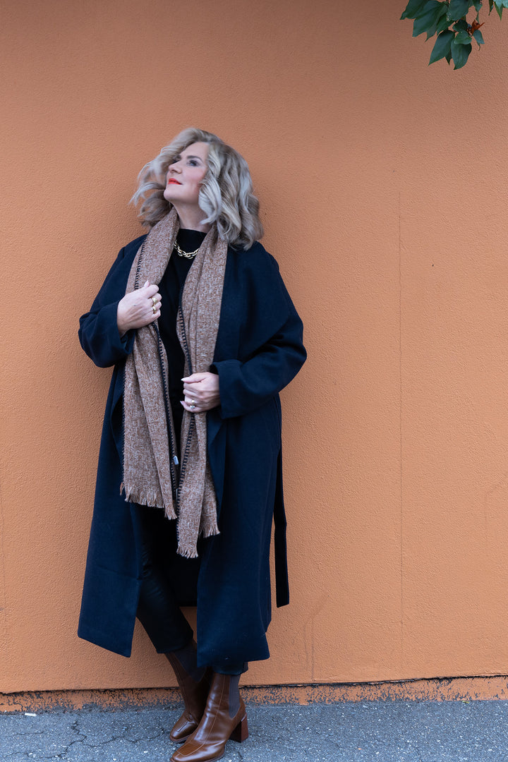 Lourdes Wrap Coat | Ink Black