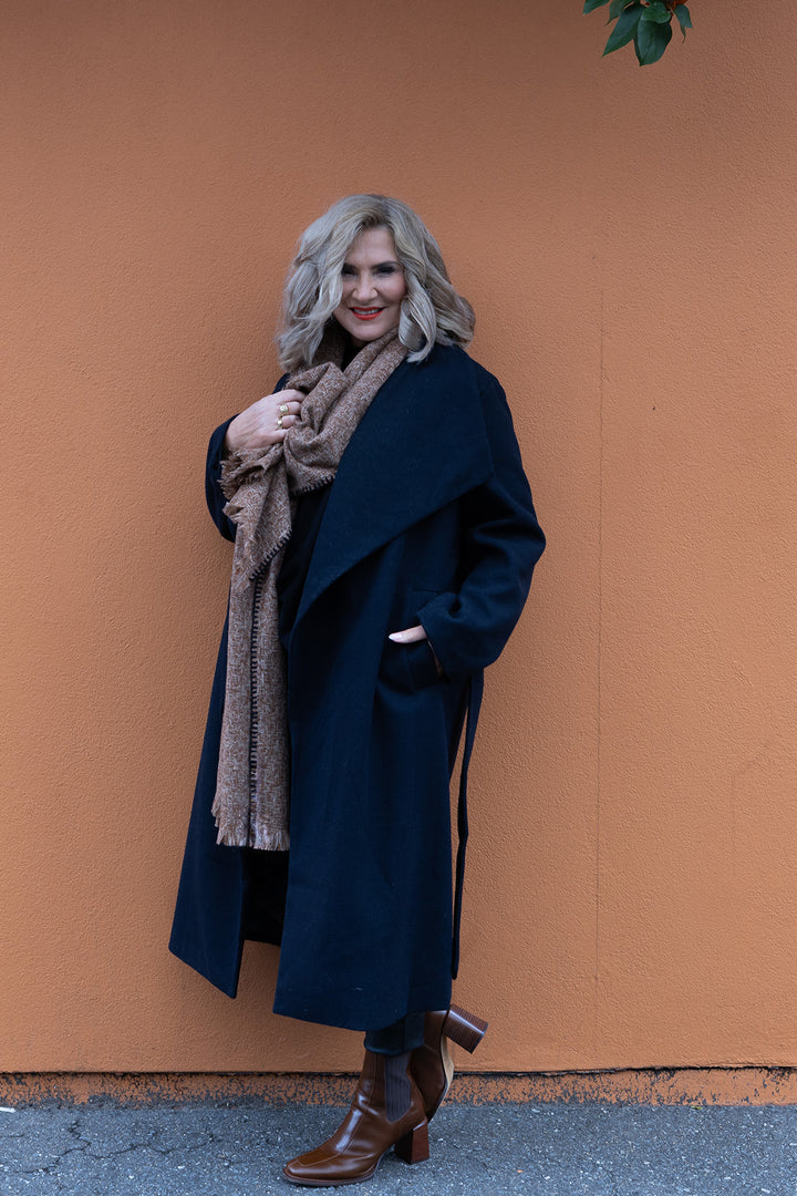 Lourdes Wrap Coat | Ink Black