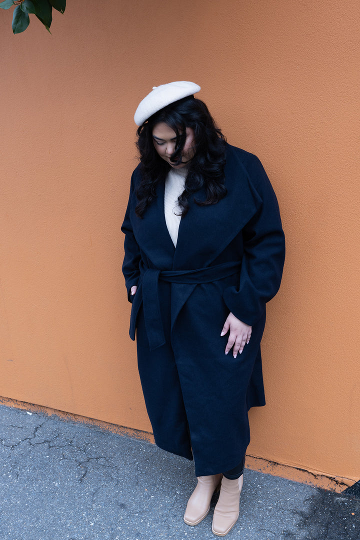Lourdes Wrap Coat | Ink Black