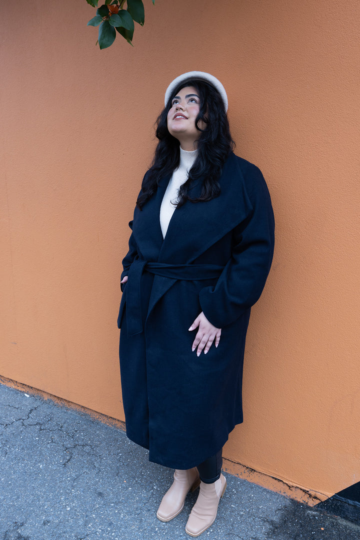Lourdes Wrap Coat | Ink Black