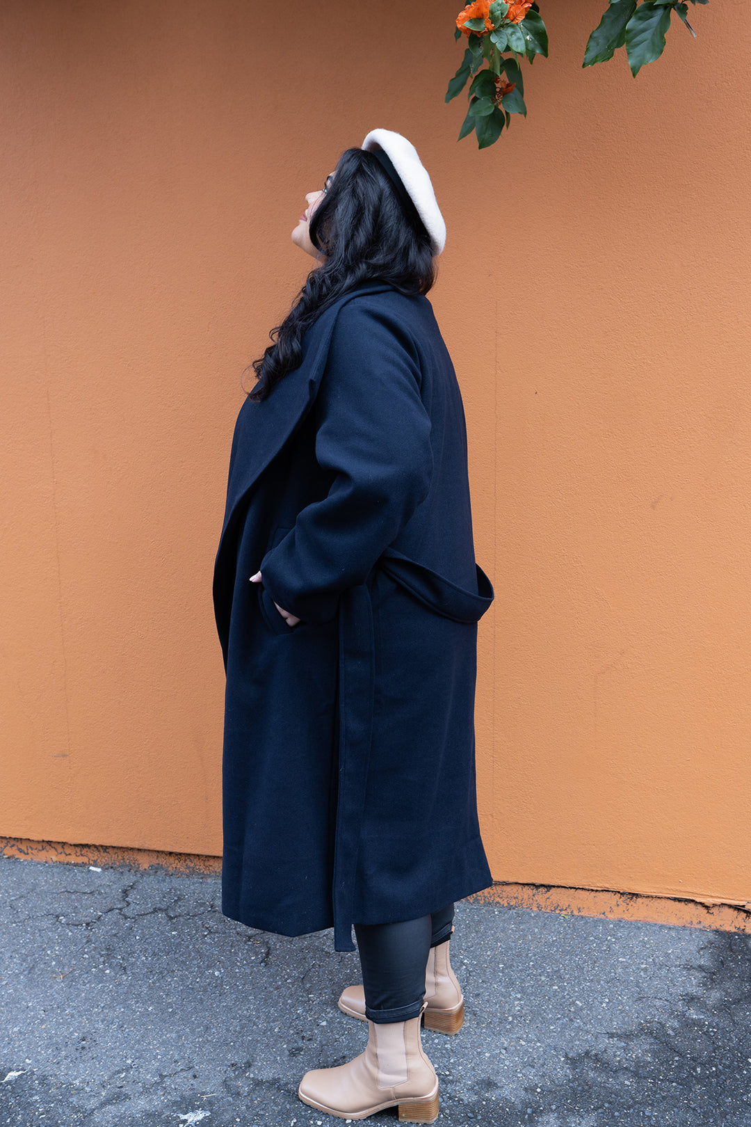 Lourdes Wrap Coat | Ink Black