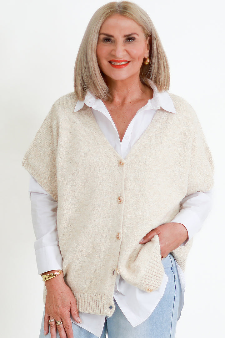 Valenza Knit Vest | NATURAL