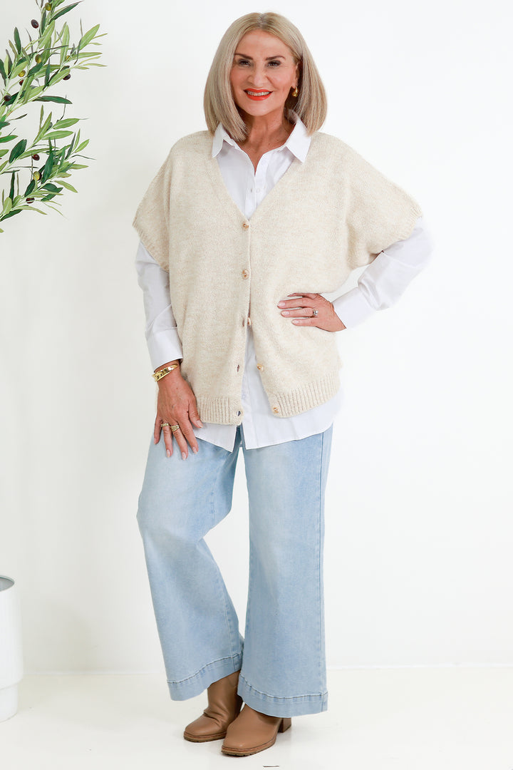 Valenza Knit Vest | NATURAL