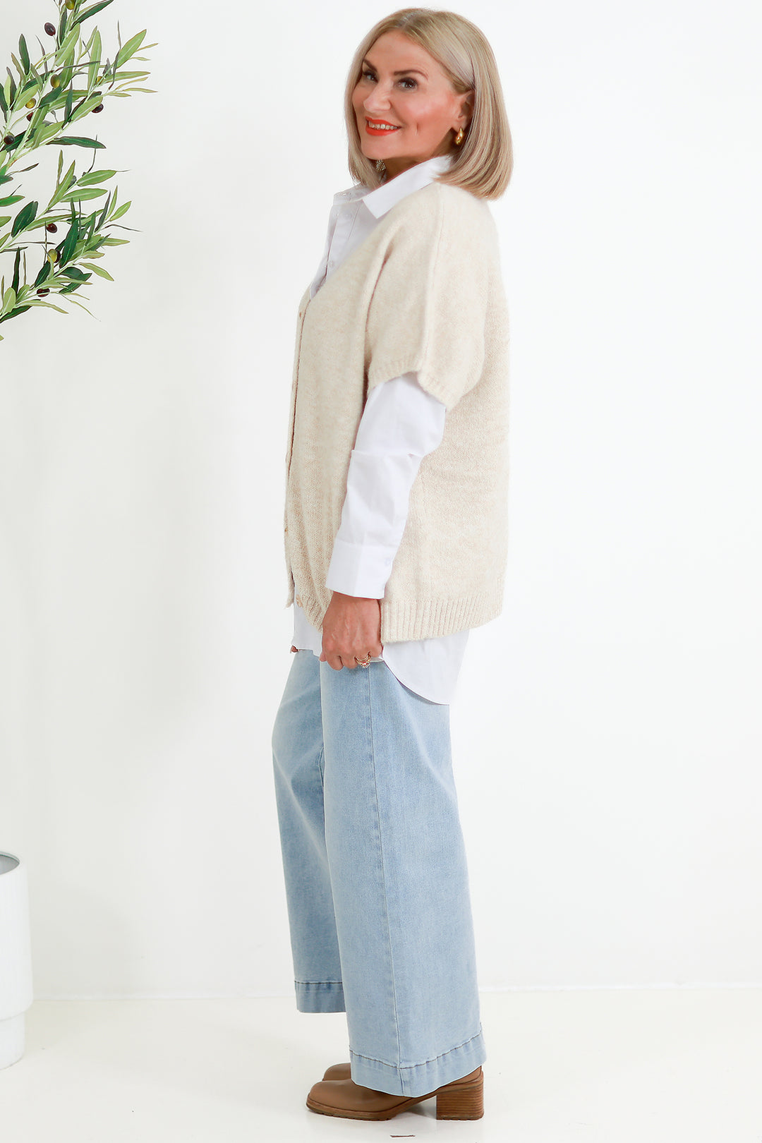 Valenza Knit Vest | NATURAL