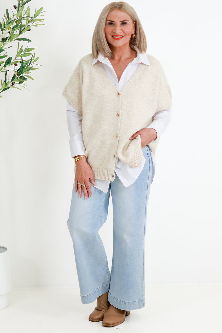Valenza Knit Vest | NATURAL
