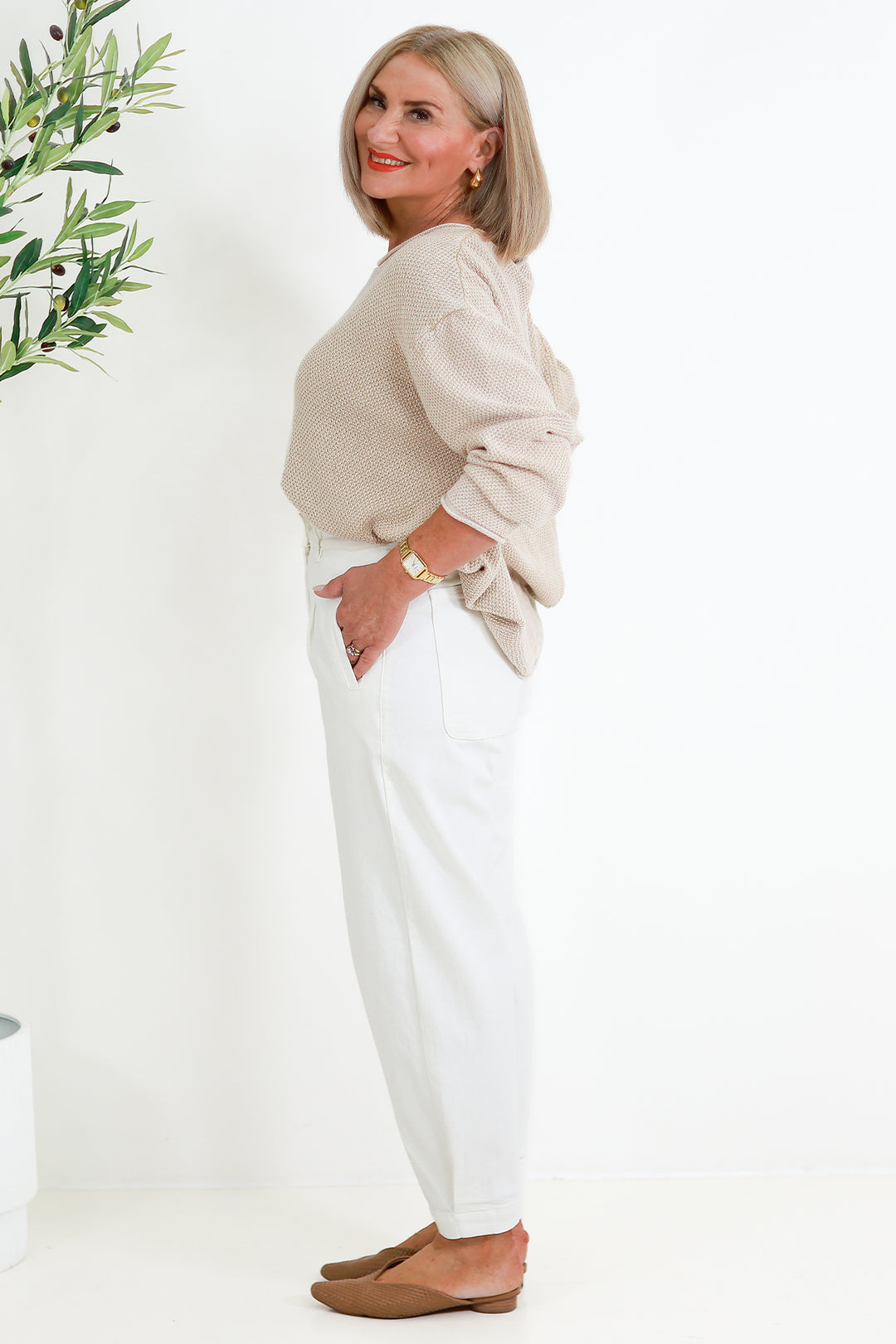 Stretch Jogger Jean | MYLK WHITE