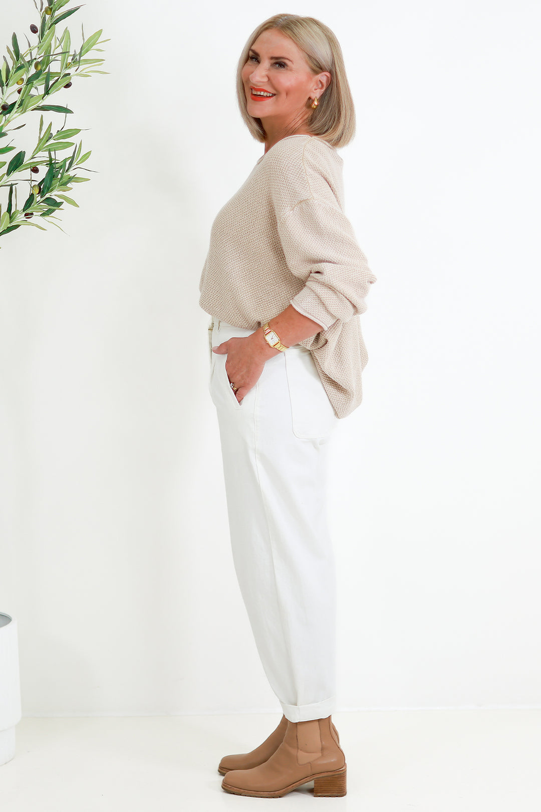 Stretch Jogger Jean | MYLK WHITE