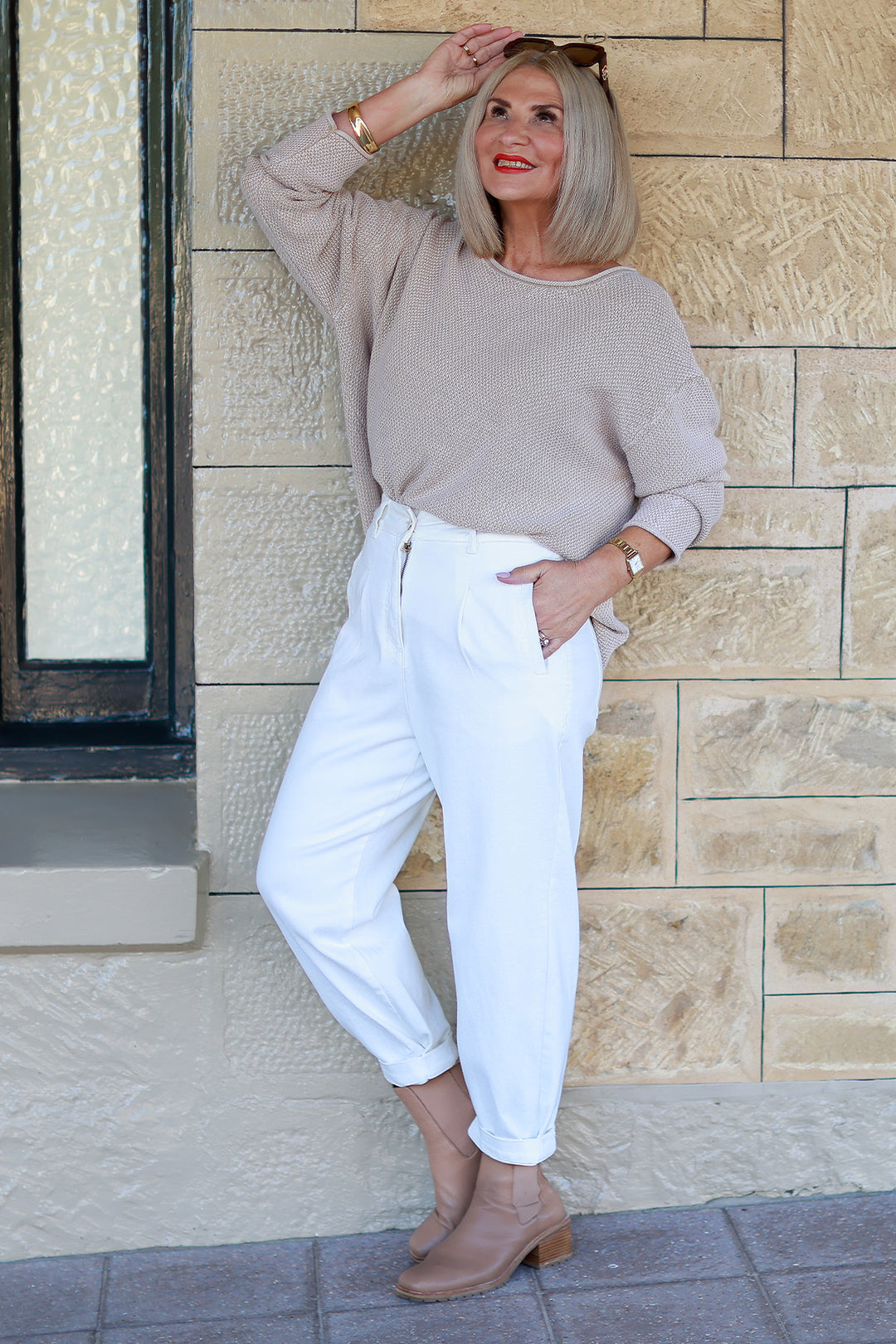 Stretch Jogger Jean | MYLK WHITE