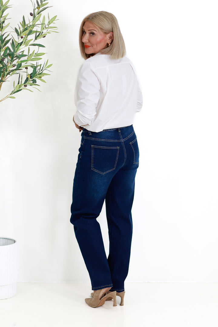 Baroness Straight Stretch Jeans | MID BLUE