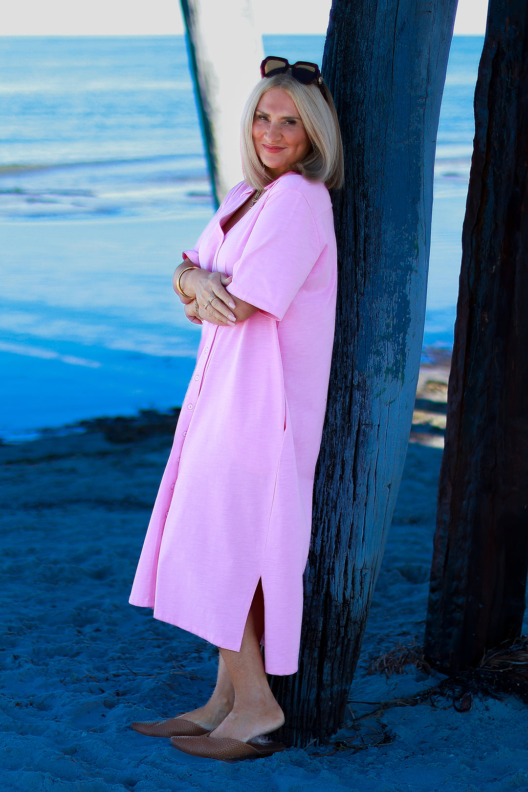 Giselle Collared Tee Dress | PINK