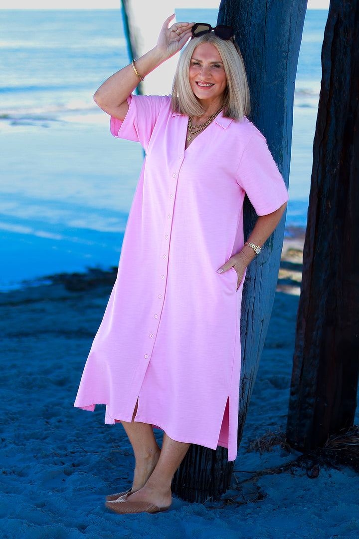 Giselle Collared Tee Dress | PINK
