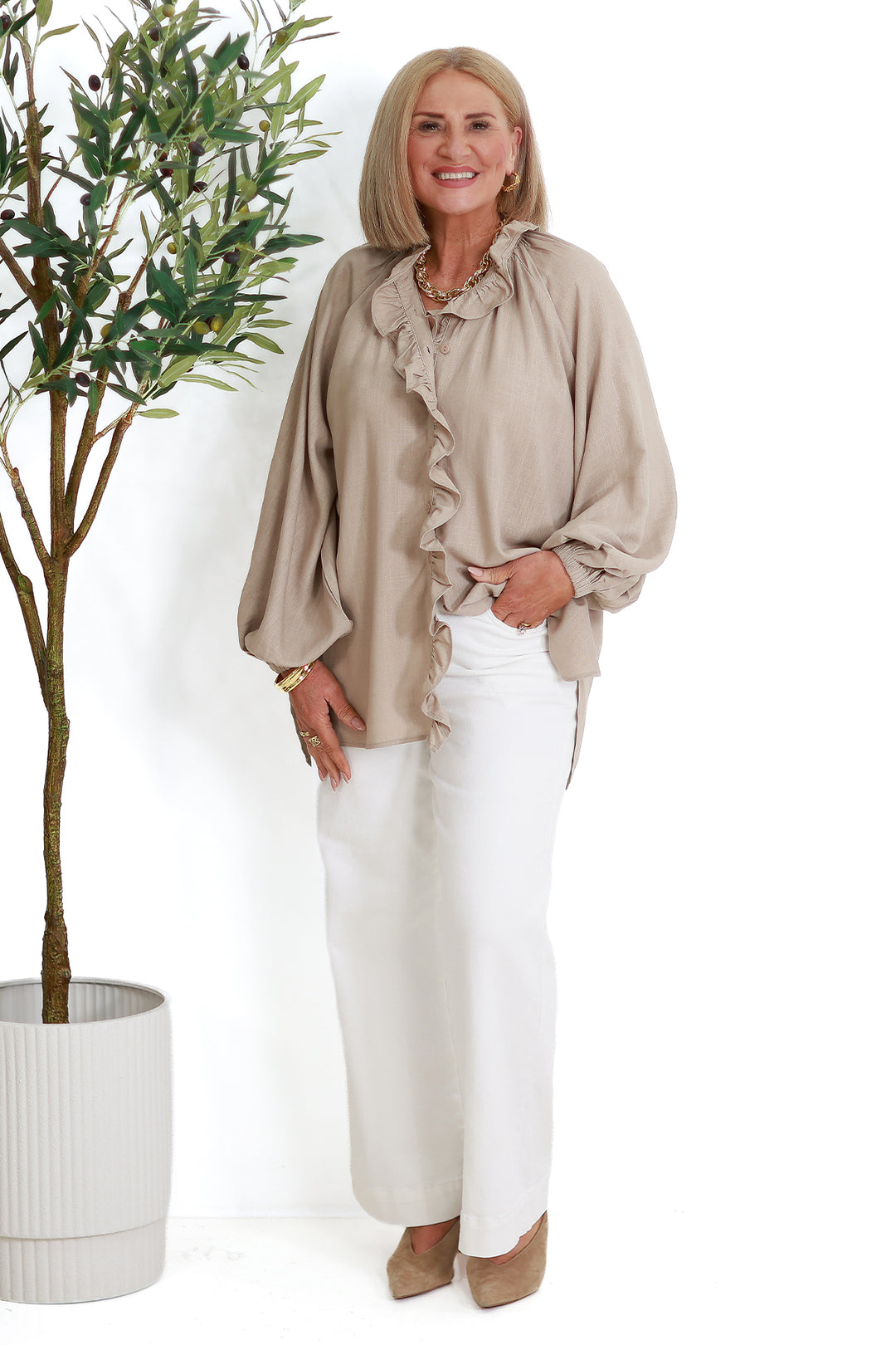 Alexandra Relaxed Shirt | TAUPE