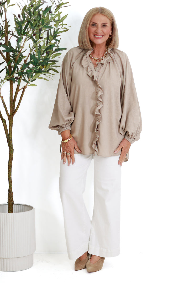 Alexandra Relaxed Shirt | TAUPE