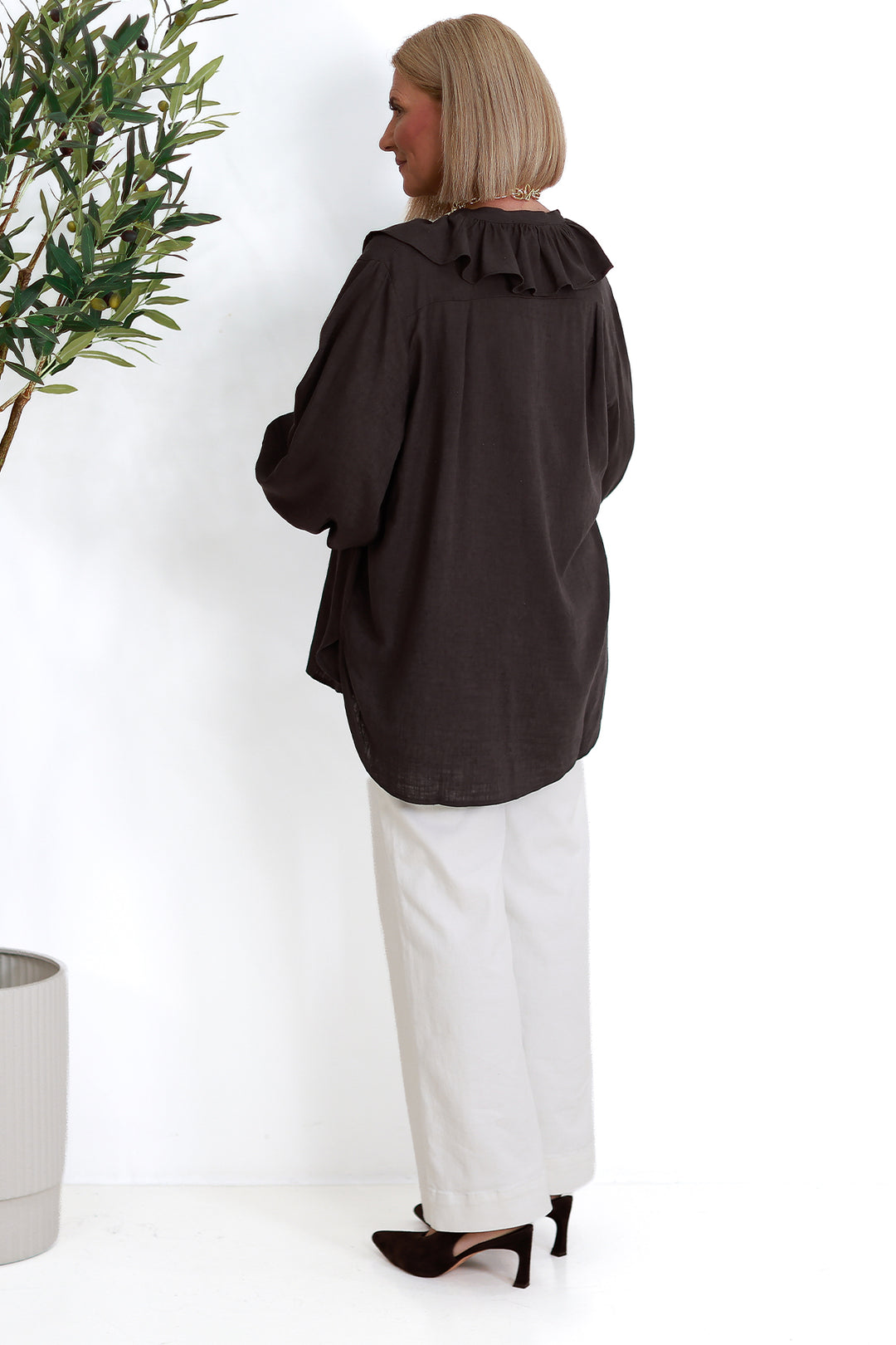 Marnie Ruffle Shirt SS | COCO BROWN