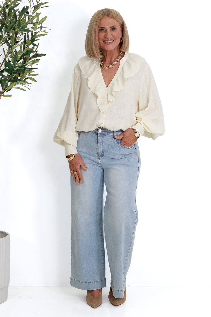 Marnie Ruffle Shirt | IVORY