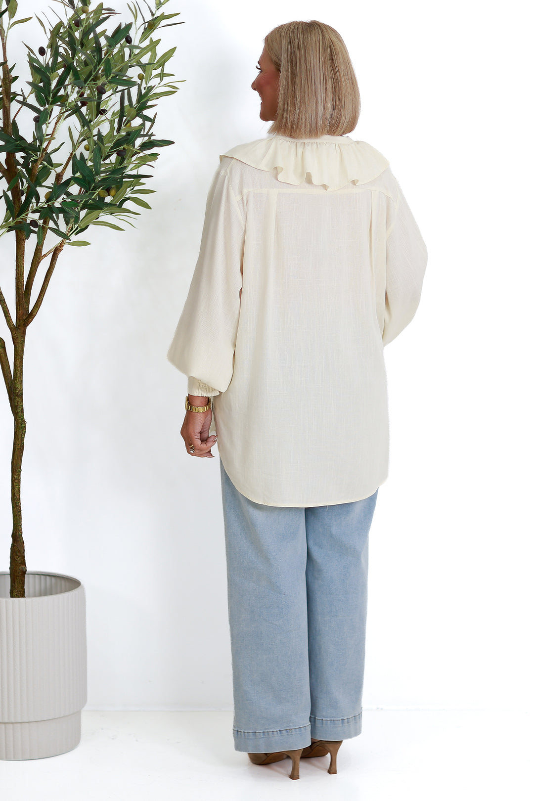 Marnie Ruffle Shirt | IVORY