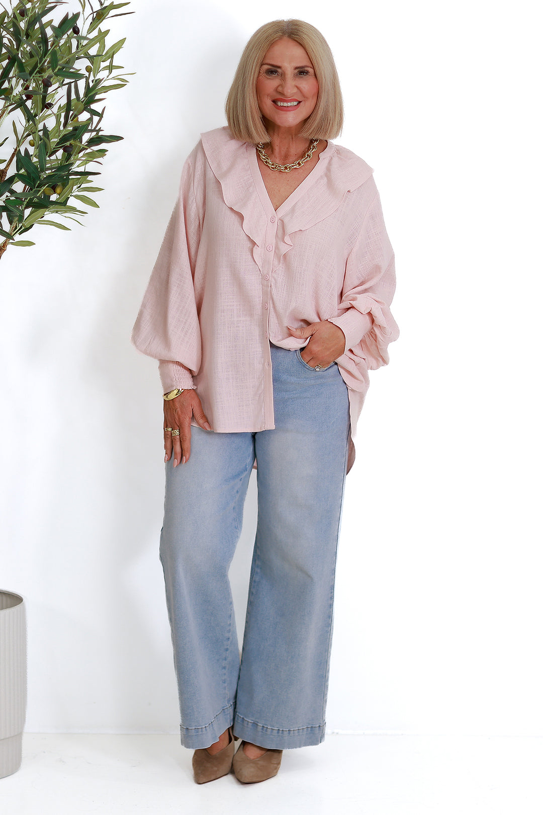 Marnie Ruffle Shirt SS| PINK