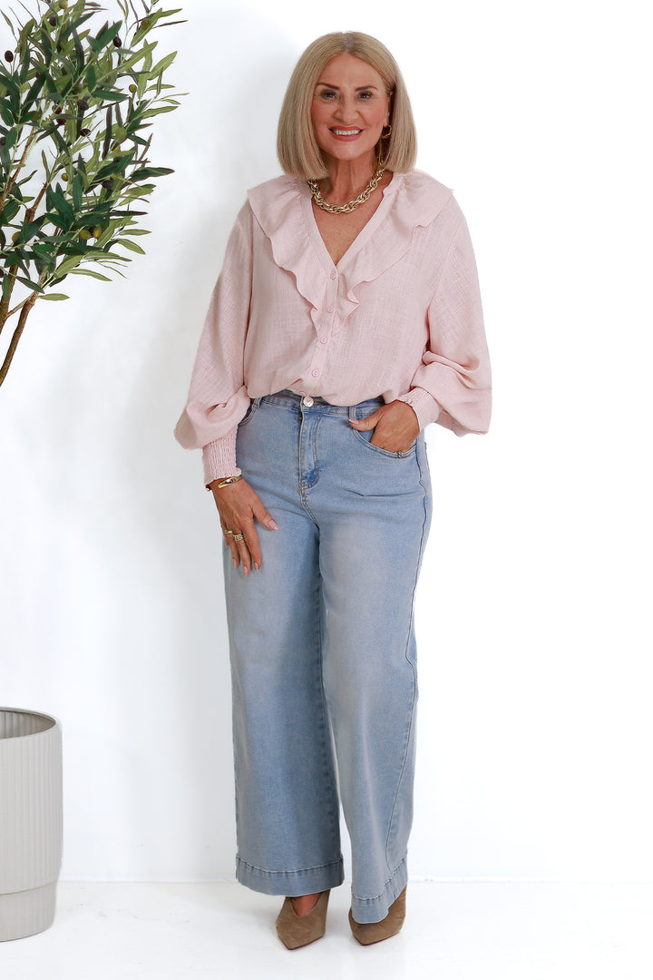 Marnie Ruffle Shirt SS| PINK