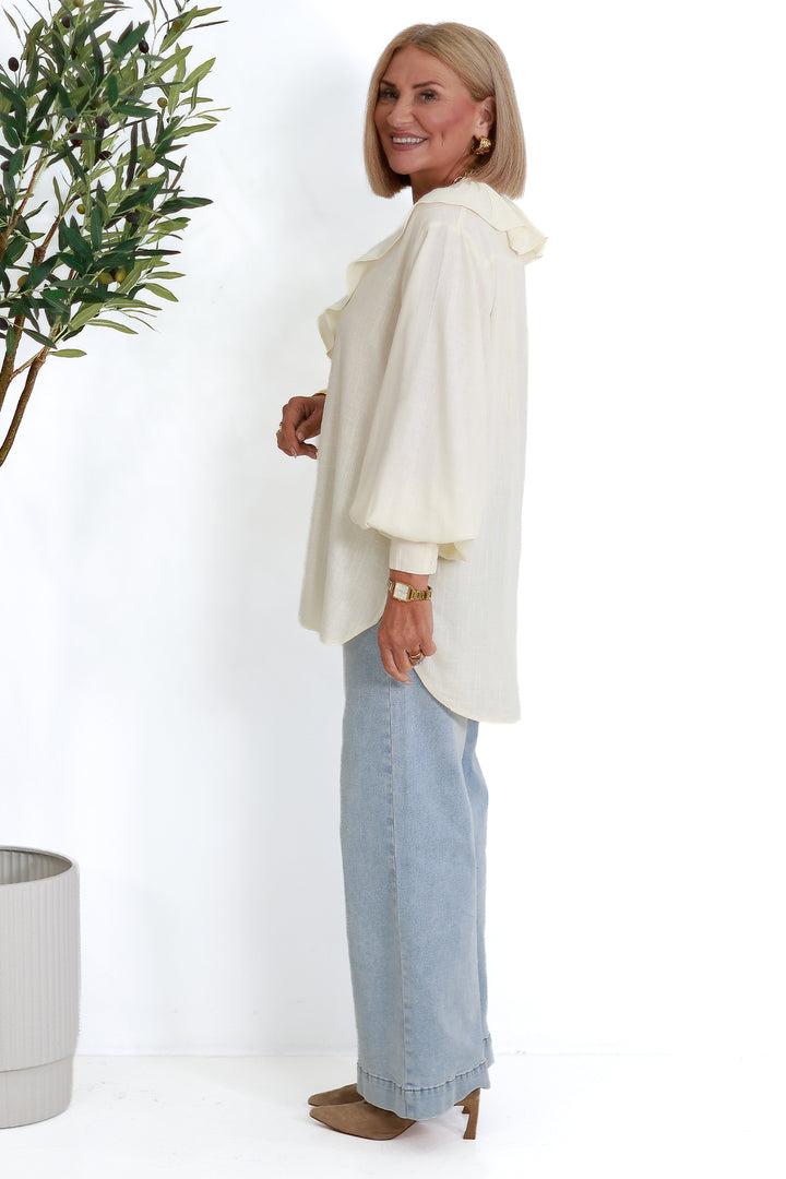 Marnie Ruffle Shirt | IVORY