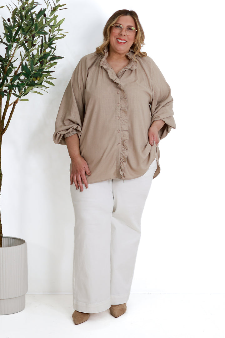 Alexandra Relaxed Shirt | TAUPE