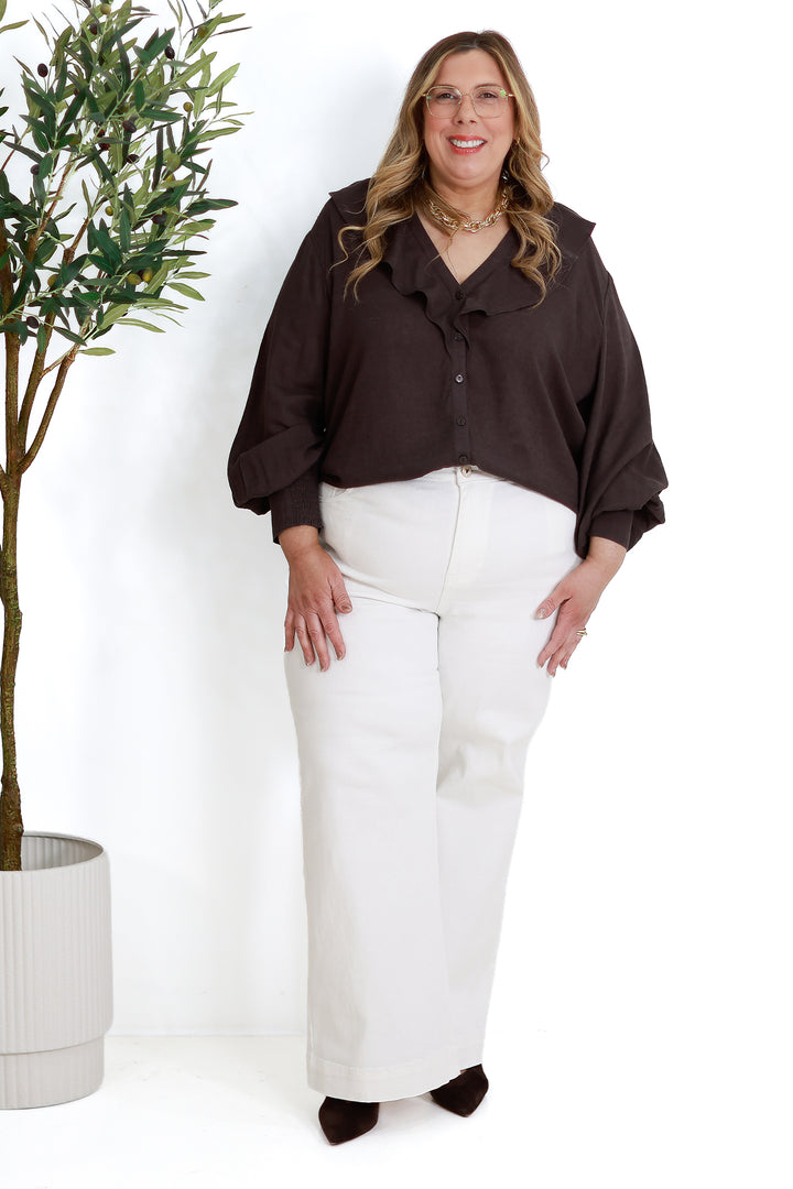 Marnie Ruffle Shirt SS | COCO BROWN