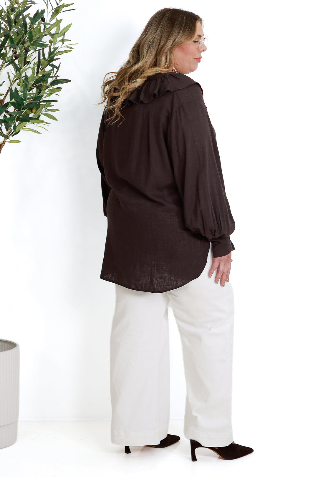 Marnie Ruffle Shirt SS | COCO BROWN